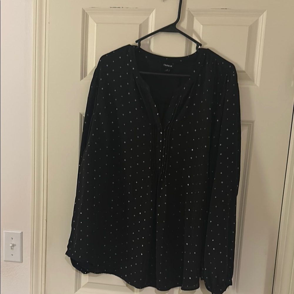 Black sliver star Women's Top